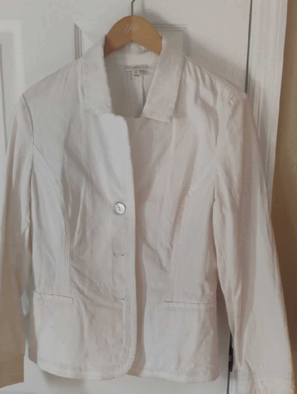 J. Jill White Jacket With Callouts Size 12